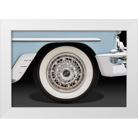 Blue Car White Modern Wood Framed Art Print by Hillert, Peter