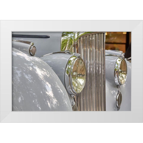 Classic Car II White Modern Wood Framed Art Print by Hillert, Peter