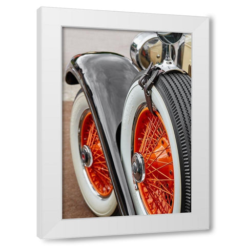 Classic Car III White Modern Wood Framed Art Print by Hillert, Peter