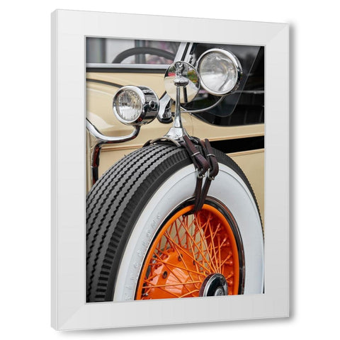 Classic Car IV White Modern Wood Framed Art Print by Hillert, Peter