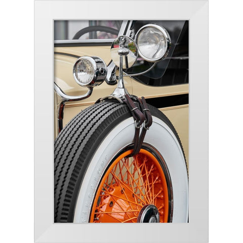 Classic Car IV White Modern Wood Framed Art Print by Hillert, Peter