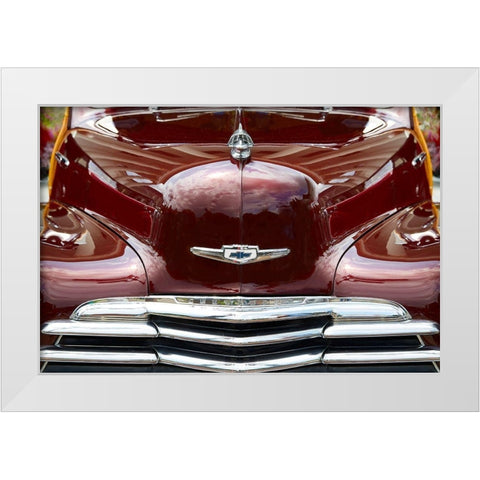 Classic Car V White Modern Wood Framed Art Print by Hillert, Peter
