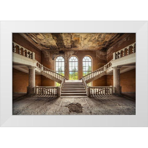 In Between White Modern Wood Framed Art Print by Haker, Matthias