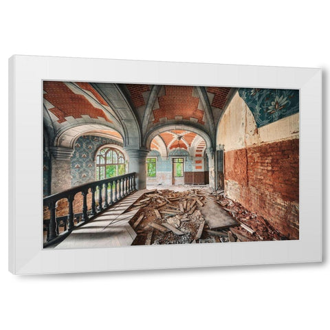 Sandcastles White Modern Wood Framed Art Print by Haker, Matthias