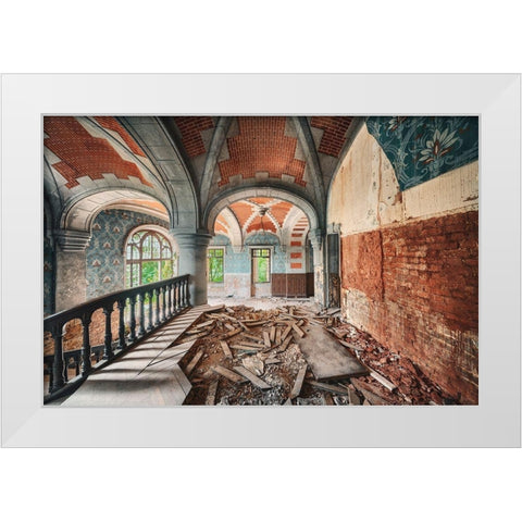 Sandcastles White Modern Wood Framed Art Print by Haker, Matthias