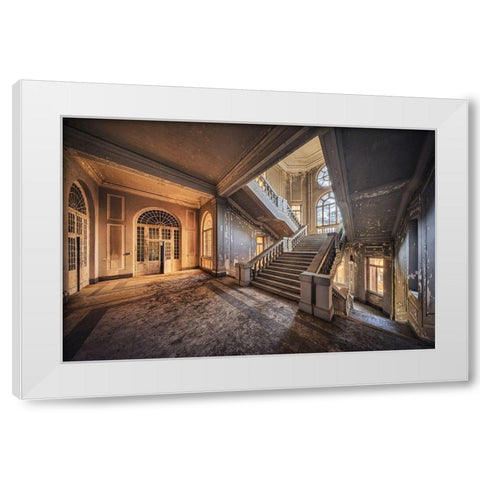 Solitude White Modern Wood Framed Art Print by Haker, Matthias
