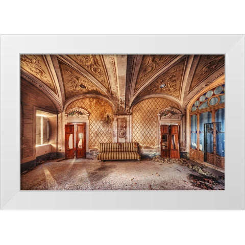 Whats Left Behind White Modern Wood Framed Art Print by Haker, Matthias