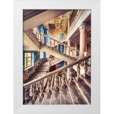 Scalae White Modern Wood Framed Art Print by Haker, Matthias