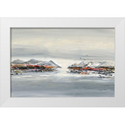 Landschaft White Modern Wood Framed Art Print by Arns-Muller, Monika