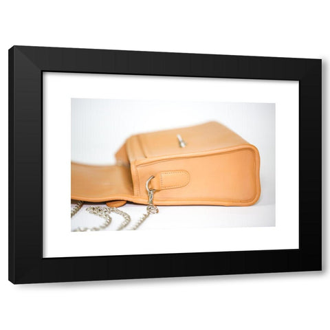 1960's Image Collection by Helen - Black Modern Wood Framed Art Print Titled: vintage camel handbag collection close up - Image