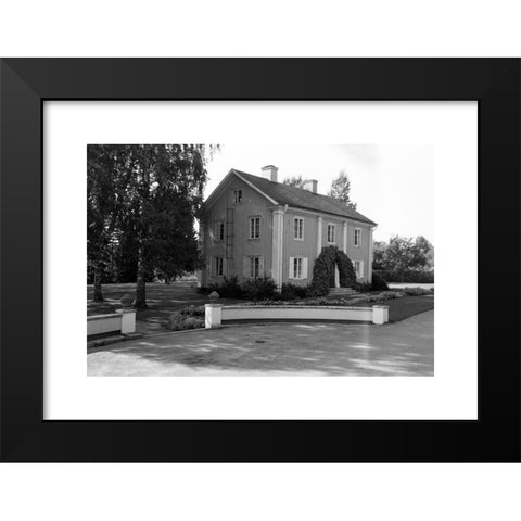 1960's Image Collection by United Archives GmbH - Black Modern Wood Framed Art Print Titled: HolzhÃ¤user im Rottneros Park, 1969. Timber houses at Rotneros Park, 1969.
