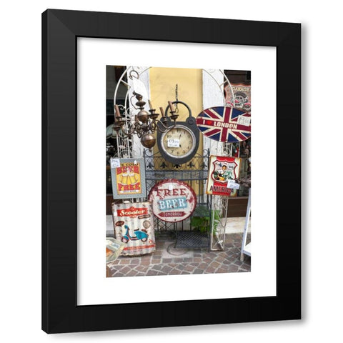 1960's Image Collection by Robbie Taylor - Black Modern Wood Framed Art Print Titled: Old Junk Shop In Bardolino Lake Garda Italy