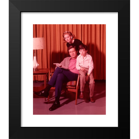 1960's Image Collection by ClassicStock - Black Modern Wood Framed Art Print Titled: 1960s FAMILY IN LIVING ROOM