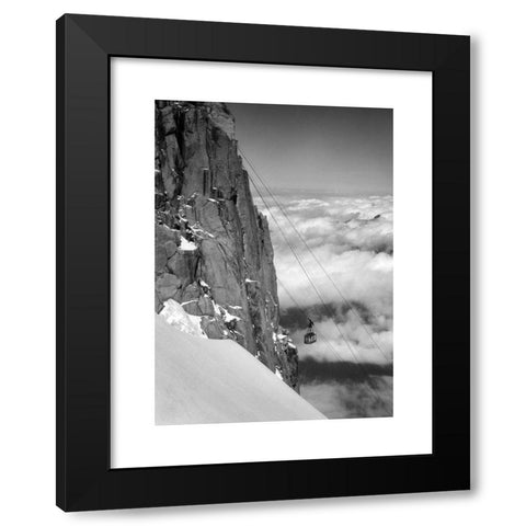 1960's Image Collection by INTERFOTO - Black Modern Wood Framed Art Print Titled: sport, winter sports, aerial lifts, gondola lift Aiguille du Midi, Savoy Alps, France, 1960s,