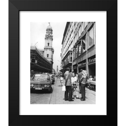 1960's Image Collection by INTERFOTO - Black Modern Wood Framed Art Print Titled: geography / travel, Germany, Munich, street scenes, Theatinerstrasse, 1960s,