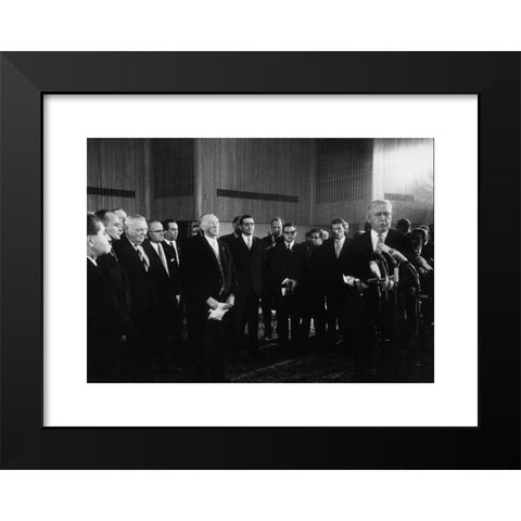 1960's Image Collection by INTERFOTO - Black Modern Wood Framed Art Print Titled: Adenauer, Konrad, 5.1.1876 - 19.4.1967, German politician (CDU) and statesman, Chancellor of Germany 1949 - 1963, half length, ceremony on 90th birthday, Bonn