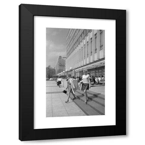 1960's Image Collection by INTERFOTO - Black Modern Wood Framed Art Print Titled: geography/travel, Germany,Berlin, streets, Unter den Linden, street cafe, 1969,