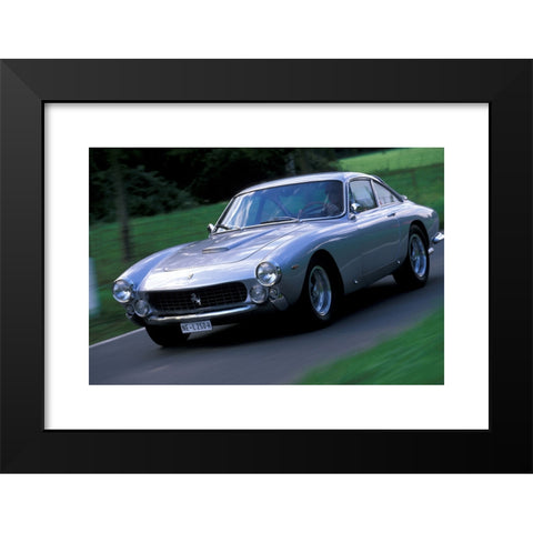 1960's Image Collection by culture-images GmbH - Black Modern Wood Framed Art Print Titled: Car, Ferrari Lusso, model year approx. 1963, 1960s, sixties, vintage car, silver, CoupÃ©, Coupe, sports car, class of luxury, dr