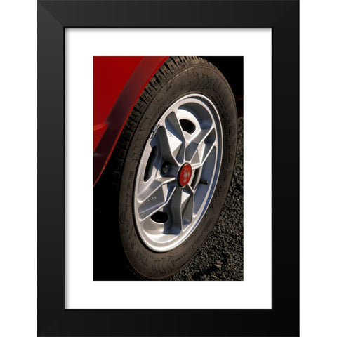 1960's Image Collection by culture-images GmbH - Black Modern Wood Framed Art Print Titled: Car, Carbianchi A 112, vintage car, red, model year 1969-1985, 1960s, sixties, 1970s, seventies, old car, detail, details, tire