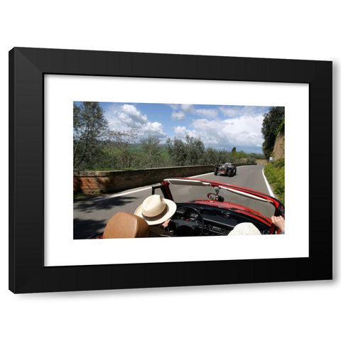 1960's Image Collection by culture-images GmbH - Black Modern Wood Framed Art Print Titled: Car, VW, Volkswagen, beetle convertible, red, vintage car, 1960s, sixties, 1970s, seventies, convertible top, open, driving, dia