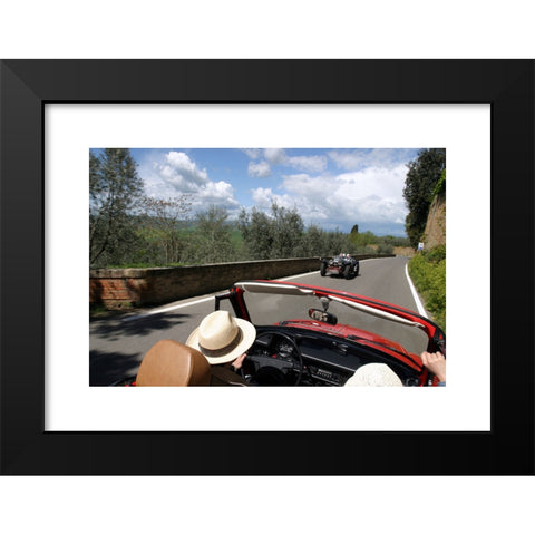 1960's Image Collection by culture-images GmbH - Black Modern Wood Framed Art Print Titled: Car, VW, Volkswagen, beetle convertible, red, vintage car, 1960s, sixties, 1970s, seventies, convertible top, open, driving, dia