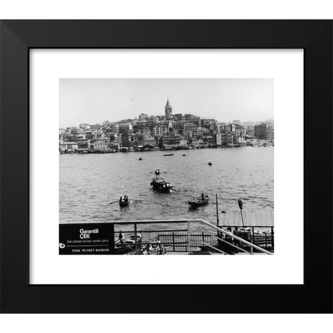 1960's Image Collection by INTERFOTO - Black Modern Wood Framed Art Print Titled: geography / travel, Turkey, Istanbul, city views / cityscapes, view from Golden Horn at Beyoglu with Galata Tower, 1960s,