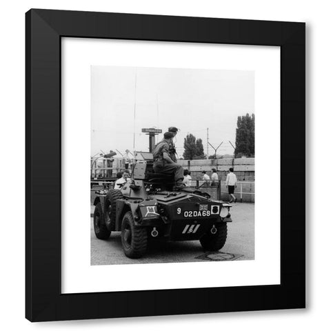 1960's Image Collection by INTERFOTO - Black Modern Wood Framed Art Print Titled: geography / travel, Germany, Berlin, wall, British armoured vehicle at the wall, Potsdamer Platz, 1960s, ,