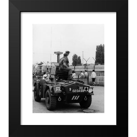 1960's Image Collection by INTERFOTO - Black Modern Wood Framed Art Print Titled: geography / travel, Germany, Berlin, wall, British armoured vehicle at the wall, Potsdamer Platz, 1960s, ,