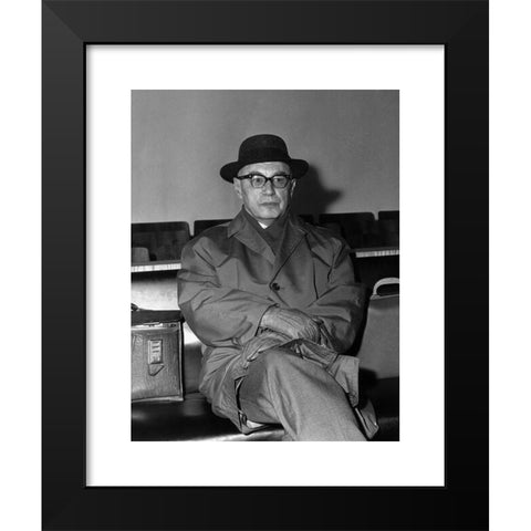 1960's Image Collection by INTERFOTO - Black Modern Wood Framed Art Print Titled: Heyde, Werner, 25.4.1902 - 13.1.1964, German physician, during the trial of his wife, Munich, 11.4.1961, ,