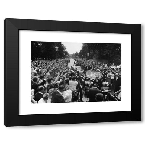 1960's Image Collection by INTERFOTO - Black Modern Wood Framed Art Print Titled: Ulbricht, Walter, 30.6.1893 - 1.8.1973, German politician (SED), Chairman of State Council of the German Democratic Republic 12.9.1960 - 1.8.1973, at his 70th