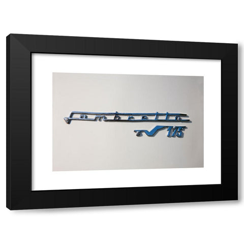 1960's Image Collection by Ian Paterson - Black Modern Wood Framed Art Print Titled: Vintage 1960s Lambretta Badge