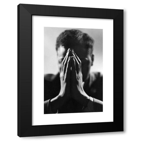 1960's Image Collection by INTERFOTO - Black Modern Wood Framed Art Print Titled: religion, Christianity, symbol image, folded hands, 1960s, ,