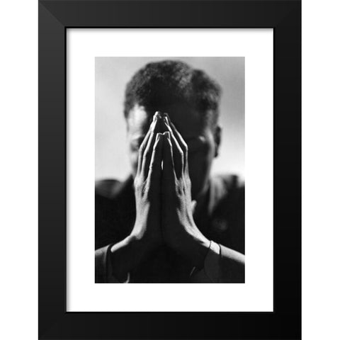 1960's Image Collection by INTERFOTO - Black Modern Wood Framed Art Print Titled: religion, Christianity, symbol image, folded hands, 1960s, ,