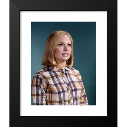 1960's Image Collection by ClassicStock - Black Modern Wood Framed Art Print Titled: 1960s PORTRAIT YOUNG BLONDE WOMAN WEAR MADRAS PLAID SHIRT HEAD SHOULDERS TEEN RETRO