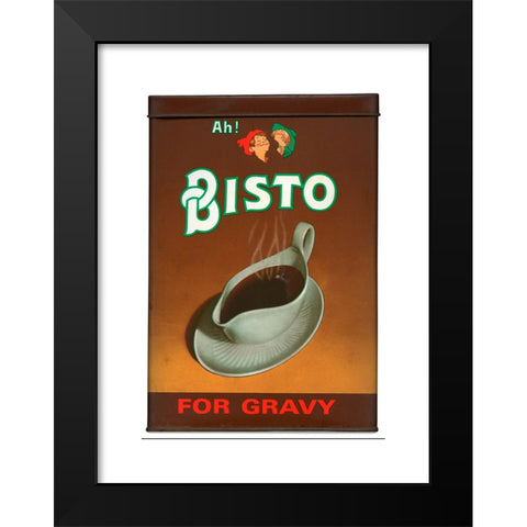 1960's Image Collection by M&N - Black Modern Wood Framed Art Print Titled: Large tin of Bisto gravy powder, c. 1960
