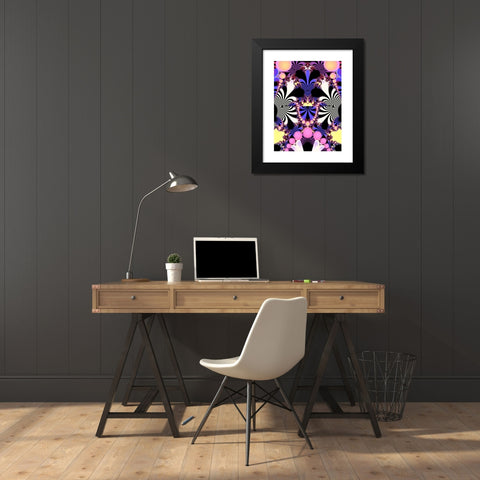 1960's Image Collection by Sabena Jane Blackbird - Black Modern Wood Framed Art Print Titled: A Psychedelic Zebra Fractal Pattern