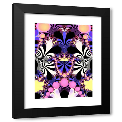 1960's Image Collection by Sabena Jane Blackbird - Black Modern Wood Framed Art Print Titled: A Psychedelic Zebra Fractal Pattern