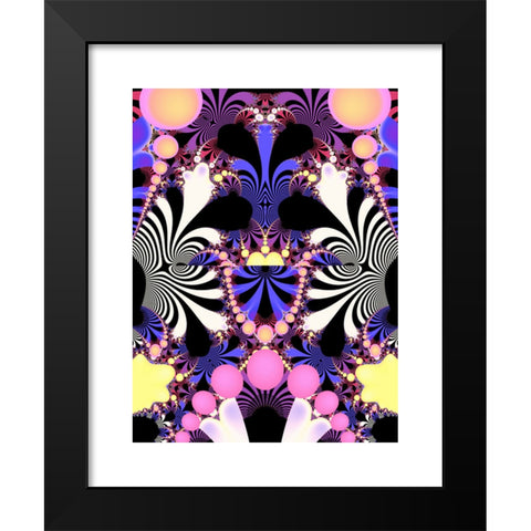 1960's Image Collection by Sabena Jane Blackbird - Black Modern Wood Framed Art Print Titled: A Psychedelic Zebra Fractal Pattern