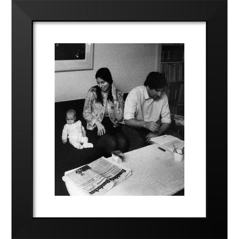 1960's Image Collection by INTERFOTO - Black Modern Wood Framed Art Print Titled: Dutschke, Rudi, 7.3.1940 - 24.12.1979, German student leader, group picture, with his wife Gretchen and his son, April 1968,