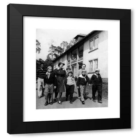 1960's Image Collection by INTERFOTO - Black Modern Wood Framed Art Print Titled: geography / travel, East Germany, organisations, 'Ernst Thaelmann' Pioneer Organisation, young pioneers from Cuba visiting the 'Wilhelm Pieck Pioneers Republi