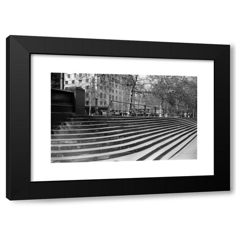 1960's Image Collection by Heritage Image Partnership Ltd - Black Modern Wood Framed Art Print Titled: Steps on the Victoria Embankment, Westminster, London, c1945-c1965. Artist: SW Rawlings