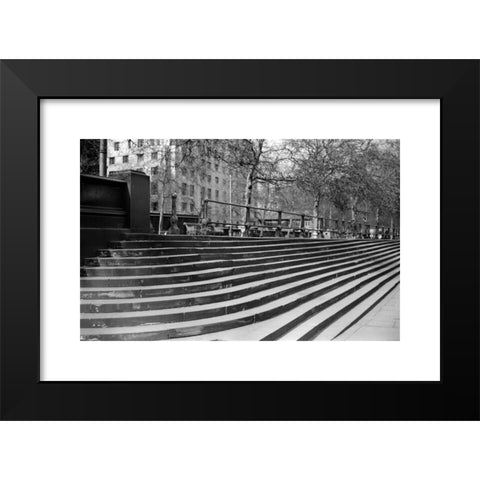 1960's Image Collection by Heritage Image Partnership Ltd - Black Modern Wood Framed Art Print Titled: Steps on the Victoria Embankment, Westminster, London, c1945-c1965. Artist: SW Rawlings