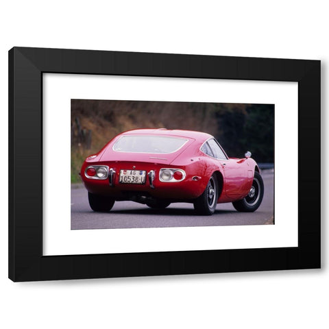 1960's Image Collection by daniel briston - Black Modern Wood Framed Art Print Titled: Toyota 2000GT - Japanese sports car 1960s 2000 GT - rear view in red