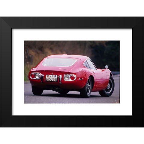 1960's Image Collection by daniel briston - Black Modern Wood Framed Art Print Titled: Toyota 2000GT - Japanese sports car 1960s 2000 GT - rear view in red