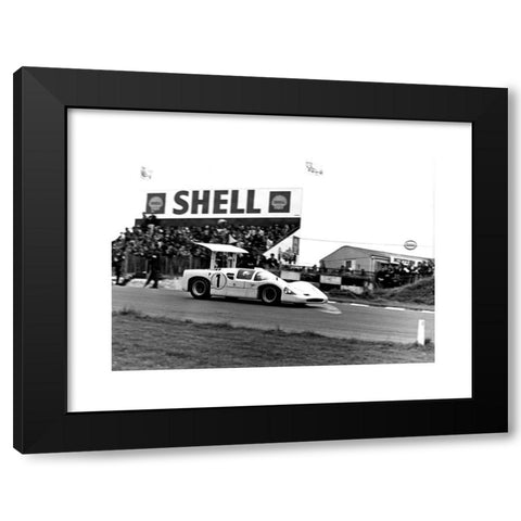 1960's Image Collection by GP Library Limited - Black Modern Wood Framed Art Print Titled: Winning car Mike Spence-Phil Hill's Chaparral 2F Chevrolet in BOAC 1000Kms, Brand Hatch, England 30 July 1967.