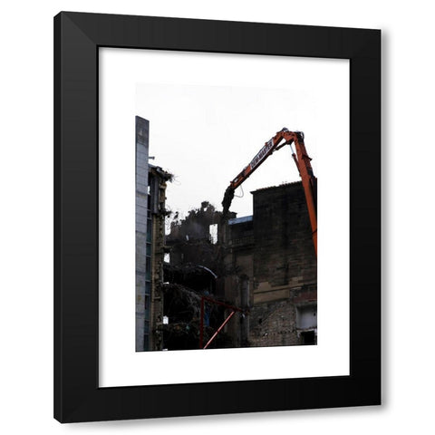 1960's Image Collection by Mike Rex - Black Modern Wood Framed Art Print Titled: Demolition of the old 1960s Scottish Provident / Abbey National building in St Andrew Square, Edinburgh, Scotland.