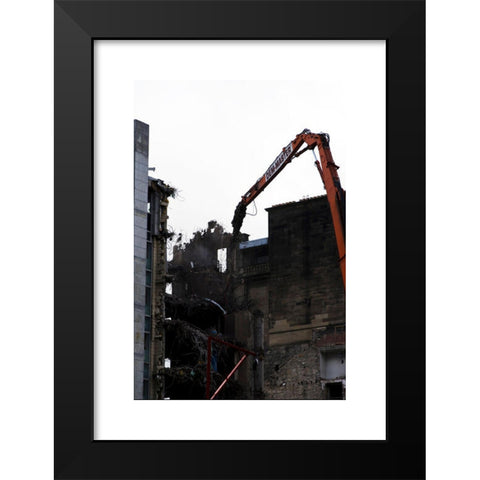 1960's Image Collection by Mike Rex - Black Modern Wood Framed Art Print Titled: Demolition of the old 1960s Scottish Provident / Abbey National building in St Andrew Square, Edinburgh, Scotland.