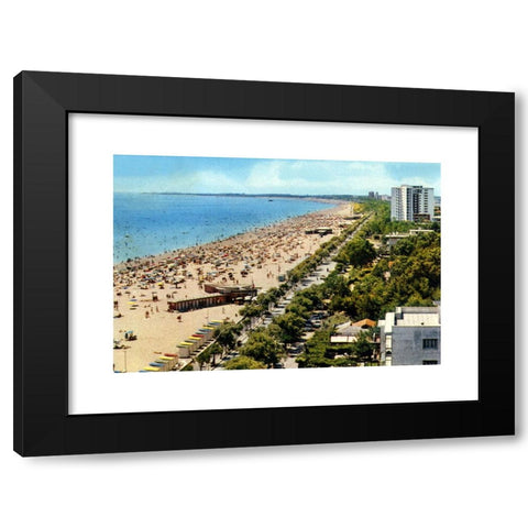 1960's Image Collection by INTERFOTO - Black Modern Wood Framed Art Print Titled: geography / travel, Italy, Lignano Sabbiadoro, city views / cityscapes, promenade, picture postcard, circa 1966, Additional-Rights-Clearences-Not Available