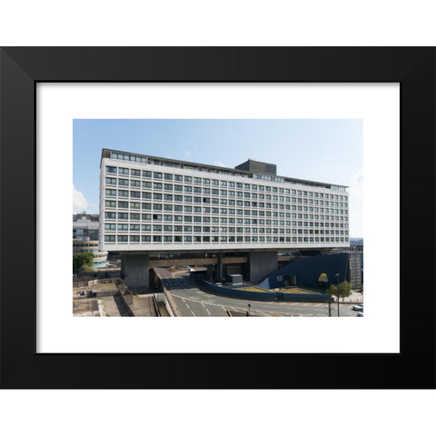 1960's Image Collection by Washington Imaging - Black Modern Wood Framed Art Print Titled: 55 Degrees North building above PIlgrim Street roundabout in Newcastle upon Tyne, Tyne and Wear, England, UK