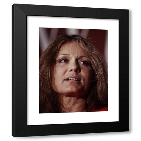 1960's Image Collection by mark reinstein - Black Modern Wood Framed Art Print Titled: Washington, DC USA. Undated Portrait of Gloria Steinem. Steinem is an American feminist, journalist, and social and political activist who became nationa
